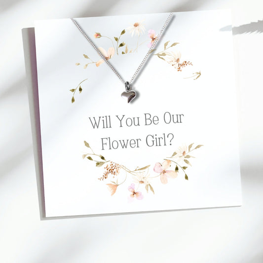 Will You Be My Flower Girl Necklace Card