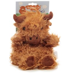 Highland Cow Microwavable Plush Wheat and Lavender Heat Pack