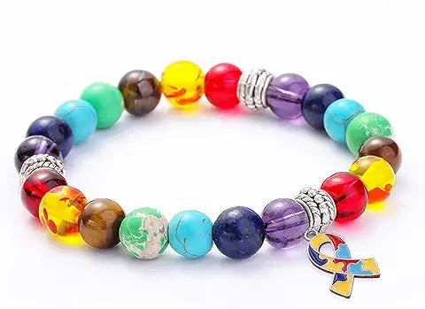 Autism Bracelet,Natural Stone Colorful Bracelet,