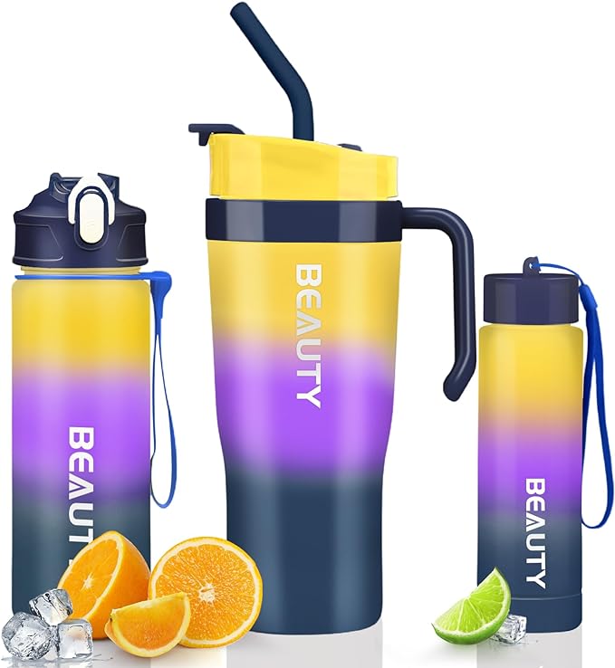 40oz Tumbler With Hand, 620 ML Motivational Water Bottle With Time Markings Drink, 260 Sport Water Bottle,Gym Drinking Bottle BPA Free