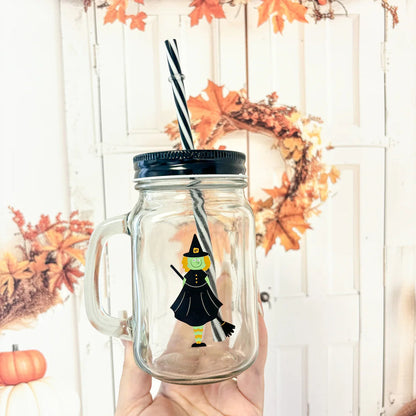 HALLOWEEN GLASS MASON JAR