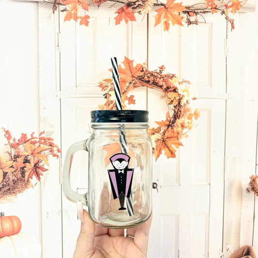 HALLOWEEN GLASS MASON JAR