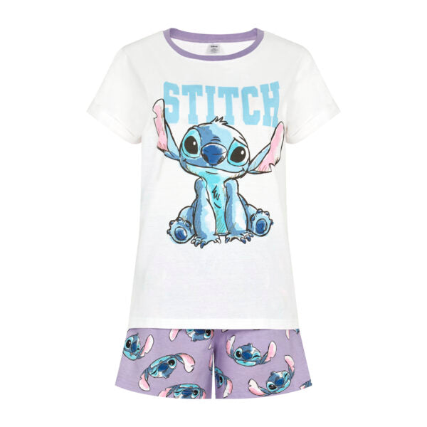 Disney Lilo and Stitch Womens Short Pyjamas, Ladies Cotton Pjs,